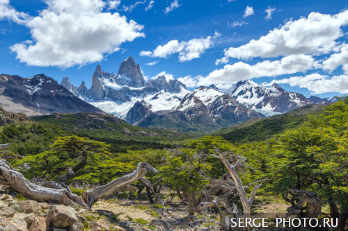 Fitz Roy Massif

The Fitz Roy Massif is the crowning jewel of the spectacular NP Los Glaciares, a UNESCO World Heritage Site. Fitz Roy Mountain is generally covered by clouds. Native Tehuelche communities that inhabited this land used to think that the clouds were smoke and thought the mountain was actually a volcano. So they called the place 