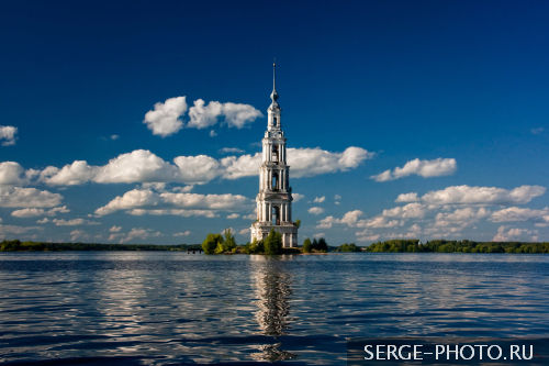 The Flooded Belfry

The Kalyazin Bell Tower is a Neoclassical campanile rising to a height of 74.5 metres (244 ft) over the waters of the Uglich Reservoir on the Volga River opposite the old town of Kalyazin. It was cast in 1895 to commemorate the coronation of tzar Nicholas II.